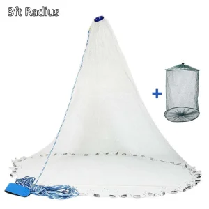 American Saltwater Fishing Cast Net with Heavy Zinc Sinker